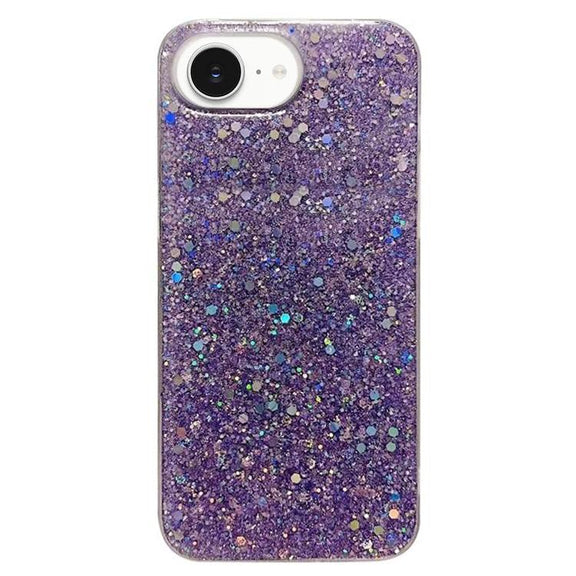 For iPhone 16e Glitter Sequins Epoxy TPU Phone Case(Purple)