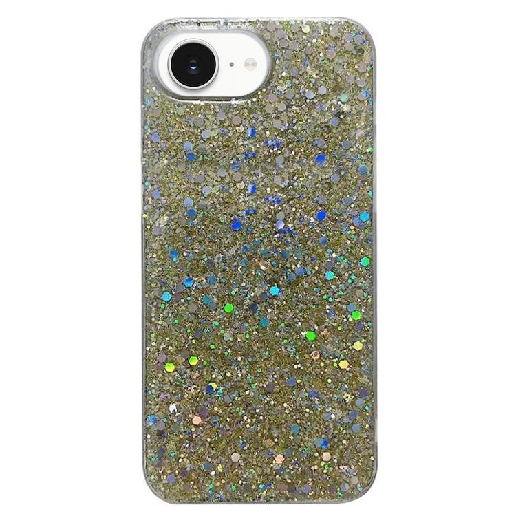 For iPhone 16e Glitter Sequins Epoxy TPU Phone Case(Gold)