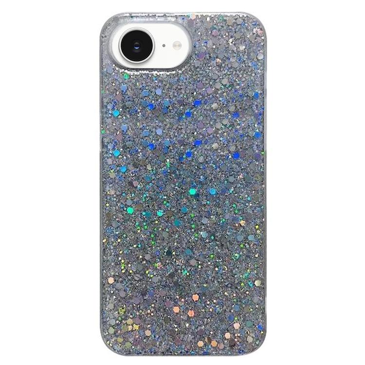 For iPhone 16e Glitter Sequins Epoxy TPU Phone Case(Silver)