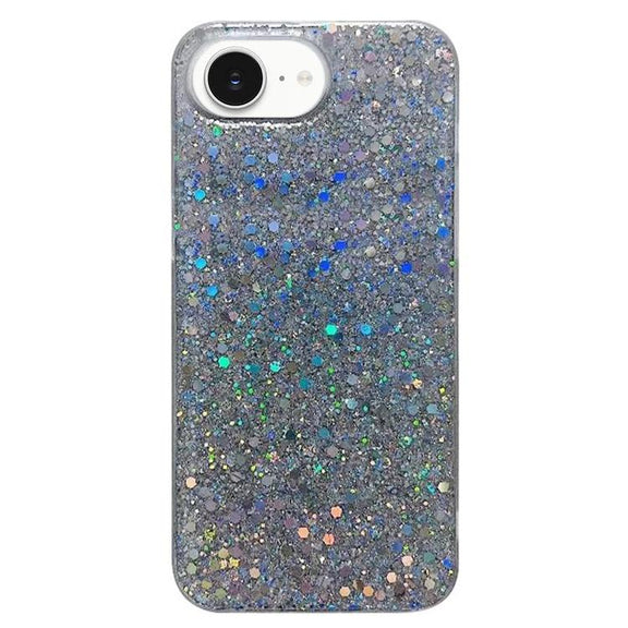 For iPhone 16e Glitter Sequins Epoxy TPU Phone Case(Silver)