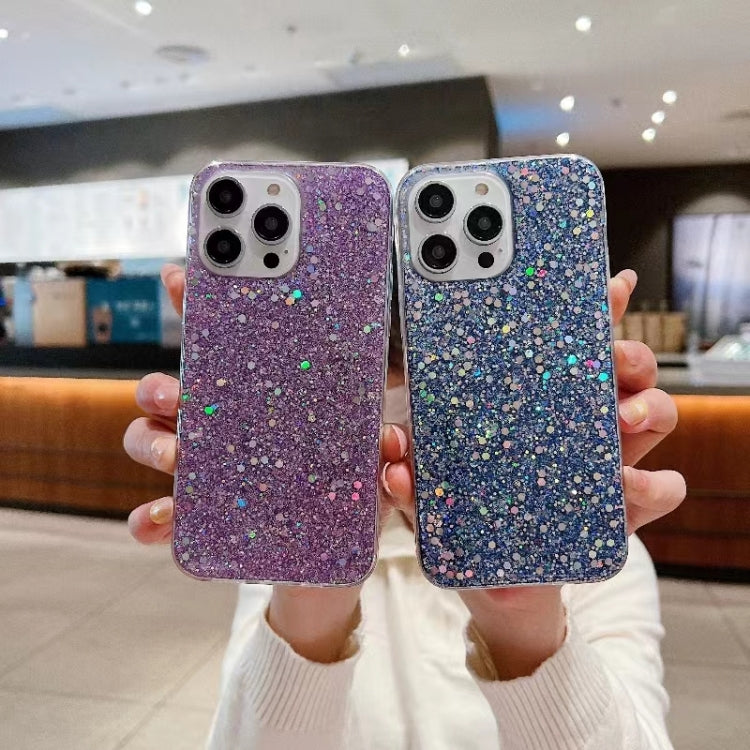 For iPhone 16e Glitter Sequins Epoxy TPU Phone Case(Green)