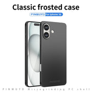 For iPhone 16 PINWUYO Micro-Frosted PC Ultra-thin Hard Phone Case with Magsafe Magnetic Ring(Blue)