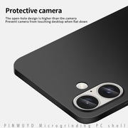 For iPhone 16 PINWUYO Micro-Frosted PC Ultra-thin Hard Phone Case with Magsafe Magnetic Ring(Blue)
