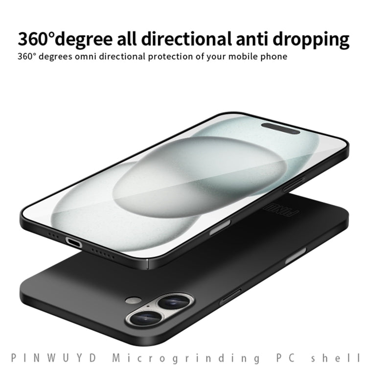 For iPhone 16 PINWUYO Micro-Frosted PC Ultra-thin Hard Phone Case with Magsafe Magnetic Ring(Rose Gold)