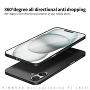 For iPhone 16 Plus PINWUYO Micro-Frosted PC Ultra-thin Hard Phone Case with Magsafe Magnetic Ring(Black)