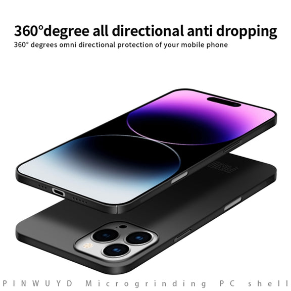 For iPhone 16 Pro PINWUYO Micro-Frosted PC Ultra-thin Hard Phone Case with Magsafe Magnetic Ring(Red)
