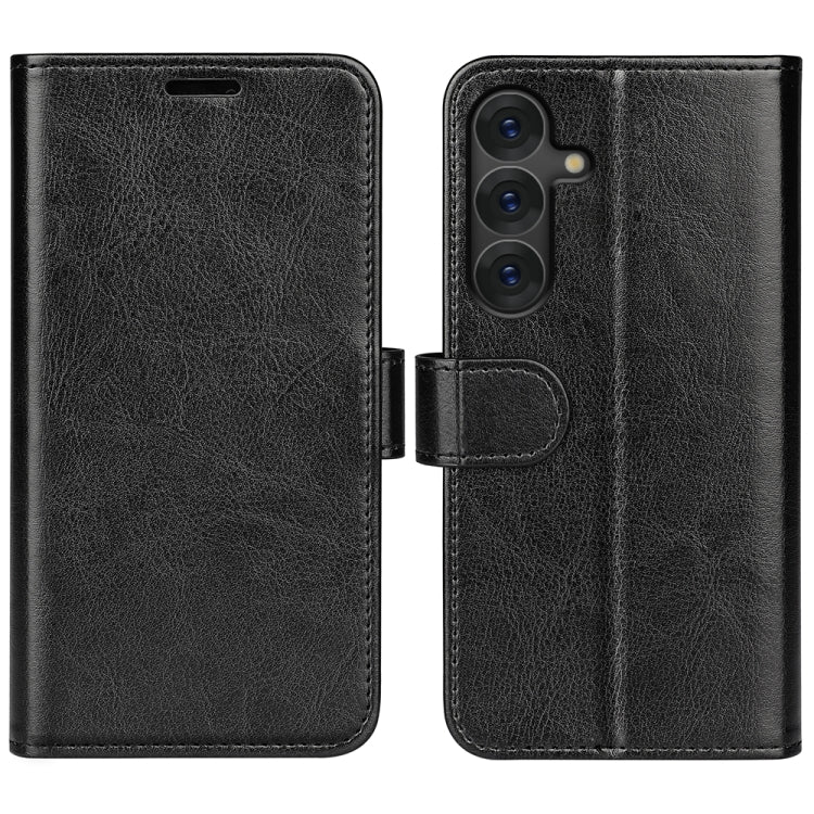For Samsung Galaxy S25 5G R64 Texture Horizontal Flip Leather Phone Case(Black)