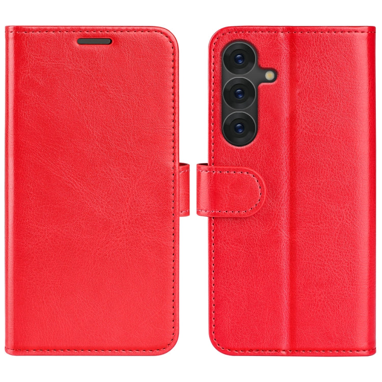 For Samsung Galaxy S25 5G R64 Texture Horizontal Flip Leather Phone Case(Red)