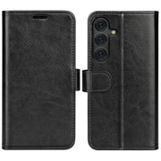 For Samsung Galaxy S25+ 5G R64 Texture Horizontal Flip Leather Phone Case(Black)