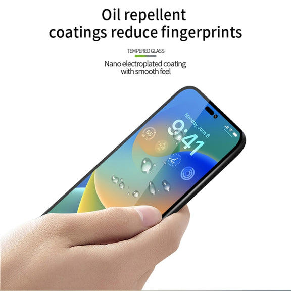 For iPhone 15 Pro Max MOFI 9H 2.5D Full Screen Tempered Glass Film(Black)