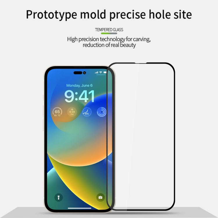 For iPhone 15 Pro MOFI 9H 2.5D Full Screen Tempered Glass Film(Black)
