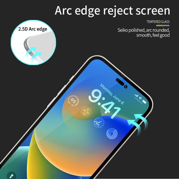 For iPhone 15 Plus MOFI 9H 2.5D Full Screen Tempered Glass Film(Black)