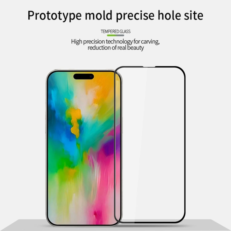 For iPhone 16 Plus MOFI 9H 2.5D Full Screen Tempered Glass Film(Black)