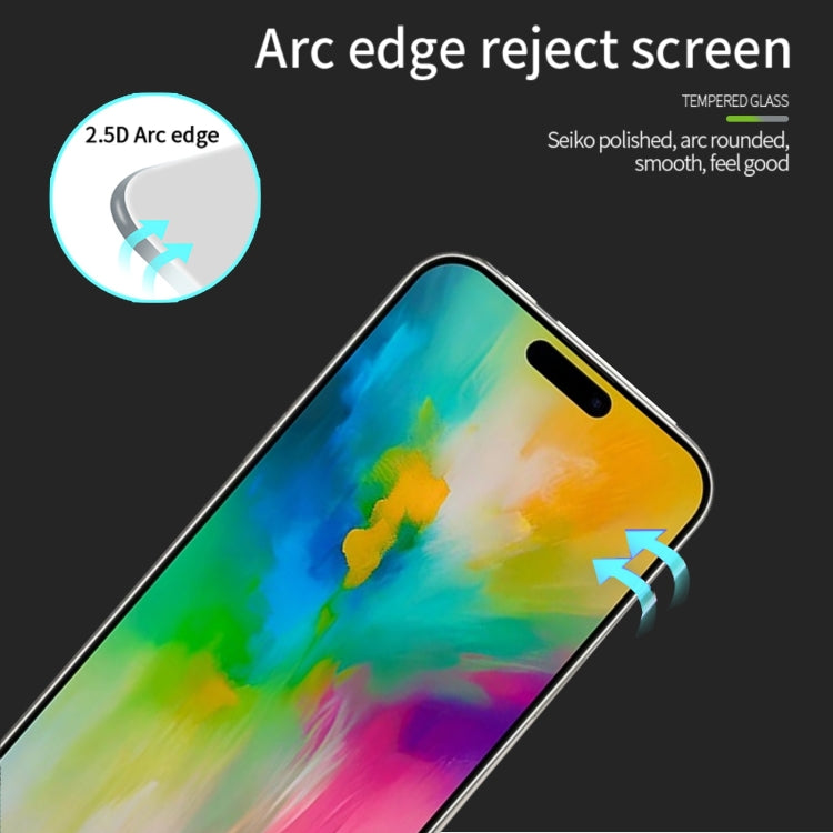 For iPhone 16 Plus MOFI 9H 2.5D Full Screen Tempered Glass Film(Black)