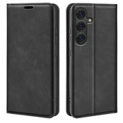 For Samsung Galaxy S25 5G Retro-skin Magnetic Suction Leather Phone Case(Black)