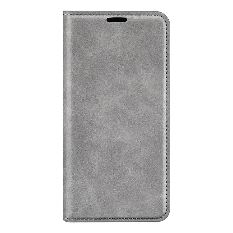 For Samsung Galaxy S25 5G Retro-skin Magnetic Suction Leather Phone Case(Grey)