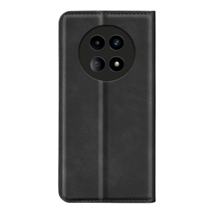 For Realme 12 5G Retro-skin Magnetic Suction Leather Phone Case(Black)