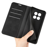 For Realme 12 5G Retro-skin Magnetic Suction Leather Phone Case(Black)
