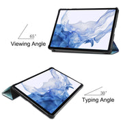 For Samsung Galaxy Tab S9 JUNSUNMAY Custer Painted 3-Fold Stand Leather Smart Tablet Case(Graffiti)