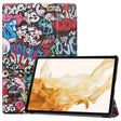For Samsung Galaxy Tab S9+ JUNSUNMAY Custer Painted 3-Fold Stand Leather Smart Tablet Case(Graffiti) - free shipping - PMC TechLife - Order now!