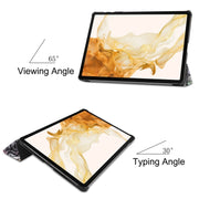 For Samsung Galaxy Tab S9+ JUNSUNMAY Custer Painted 3-Fold Stand Leather Smart Tablet Case(Graffiti)
