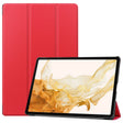 For Samsung Galaxy Tab S9+ JUNSUNMAY Custer Solid Color 3-Fold Stand Leather Smart Tablet Case(Red) - free shipping - PMC TechLife - Order now!