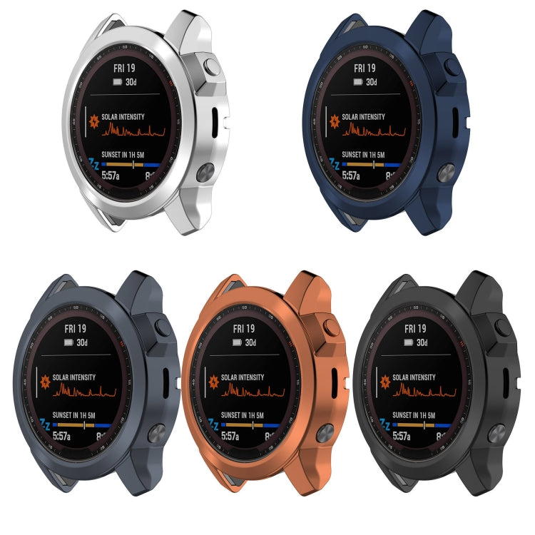 For Garmin Fenix 7S Pro Half Package Electroplated TPU Watch Protective Case(Black)