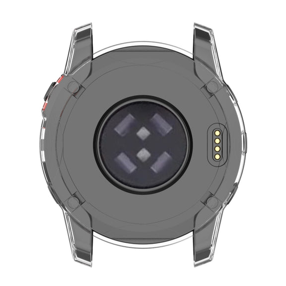 For Garmin Fenix 7S Pro Half-Package TPU Watch Protective Case(Transparent Blue)