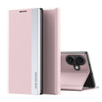 For iPhone 16 Plus Side Electroplated Adsorption Leather Phone Case(Pink) - iPhone 16 Plus Cases by PMC TechLife | Online Shopping South Africa | PMC TechLife | Buy Now Pay Later Mobicred