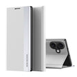 For iPhone 16 Plus Side Electroplated Adsorption Leather Phone Case(Silver) - free shipping - PMC TechLife - Order now!
