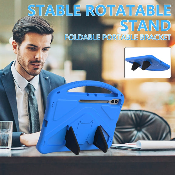 For Samsung Galaxy Tab S9 Ultra EVA Shockproof Tablet Case with Holder(Blue)
