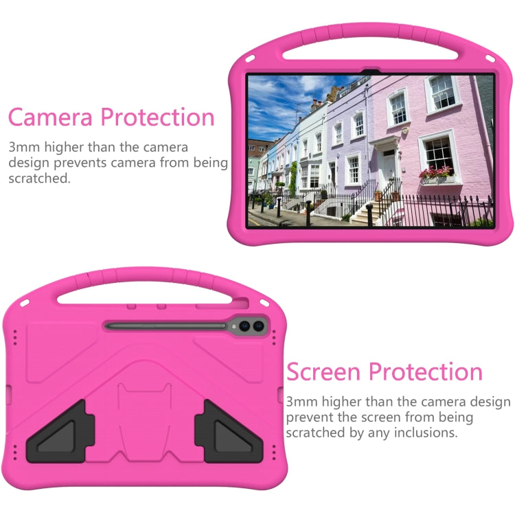 For Samsung Galaxy Tab S9 Ultra EVA Shockproof Tablet Case with Holder(Rose Red)