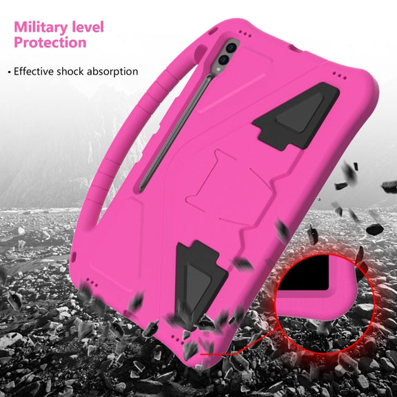 For Samsung Galaxy Tab S9 Ultra EVA Shockproof Tablet Case with Holder(Rose Red)