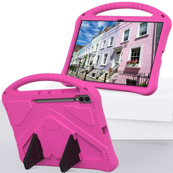 For Samsung Galaxy Tab S9 Ultra EVA Shockproof Tablet Case with Holder(Rose Red)