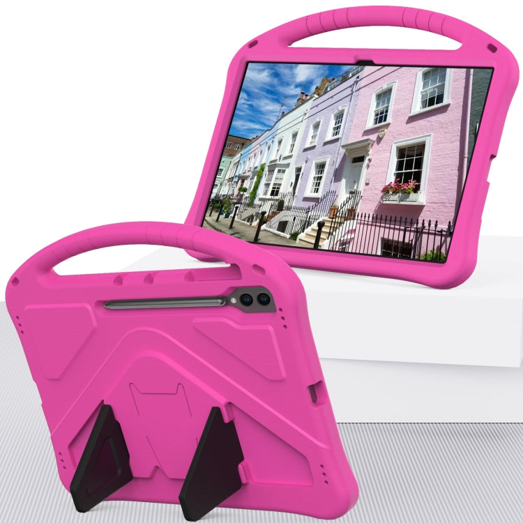 For Samsung Galaxy Tab S9 Ultra EVA Shockproof Tablet Case with Holder(Rose Red)