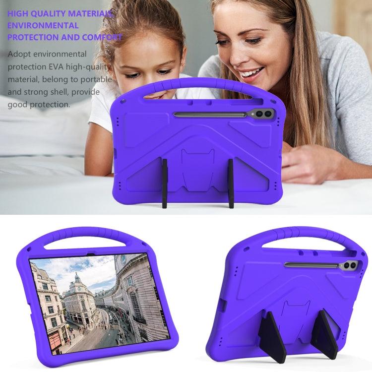 For Samsung Galaxy Tab S9 Ultra EVA Shockproof Tablet Case with Holder(Purple)