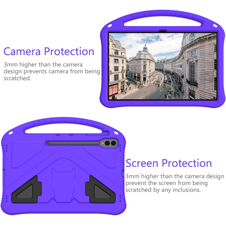 For Samsung Galaxy Tab S9 Ultra EVA Shockproof Tablet Case with Holder(Purple)