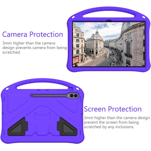 For Samsung Galaxy Tab S9 Ultra EVA Shockproof Tablet Case with Holder(Purple)