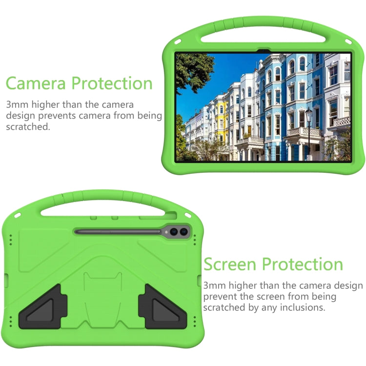 For Samsung Galaxy Tab S9 Ultra EVA Shockproof Tablet Case with Holder(Green)