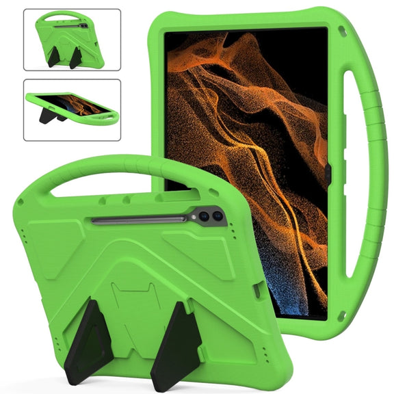 For Samsung Galaxy Tab S9 Ultra EVA Shockproof Tablet Case with Holder(Green)