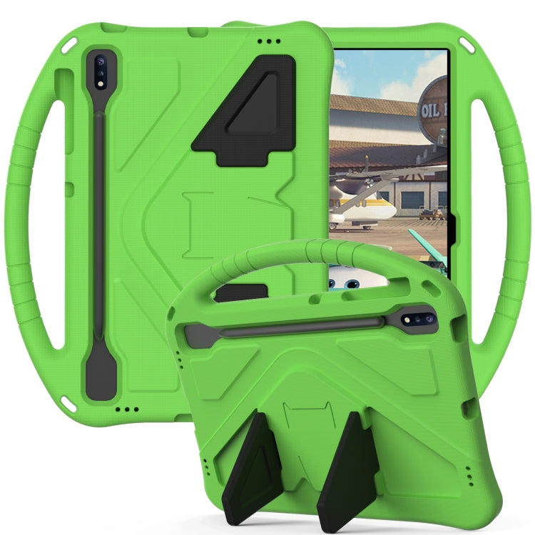 For Samsung Galaxy Tab S10+ 12.4 EVA Shockproof Tablet Case with Holder(Green)
