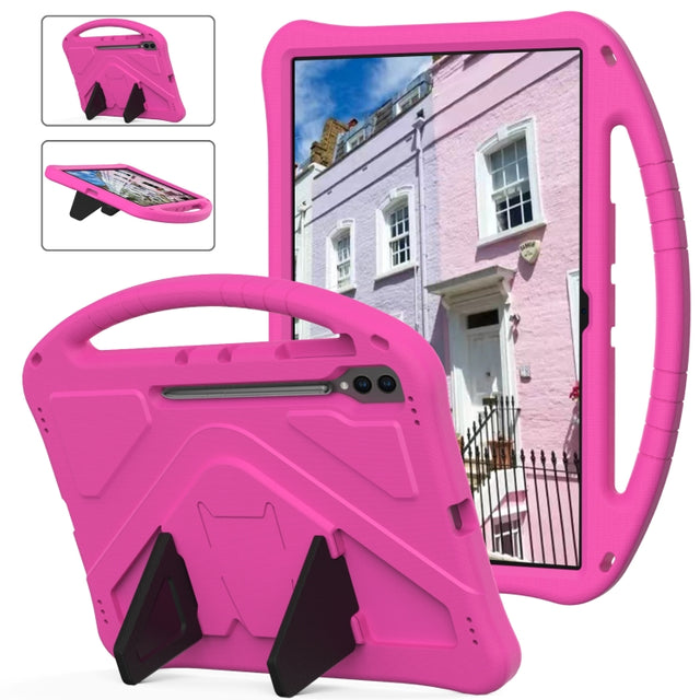 For Samsung Galaxy Tab S10 Ultra 14.6 EVA Shockproof Tablet Case with Holder(Rose Red)