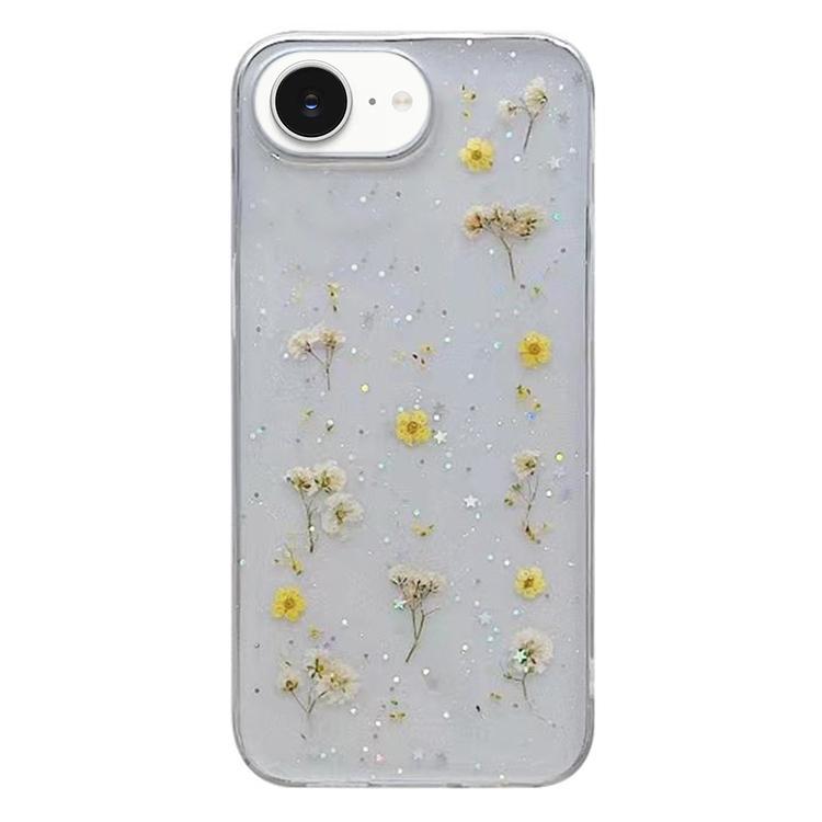 For iPhone 16e Gypsophila Flowers Pattern TPU Protective Phone Case(Yellow)