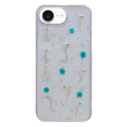 For iPhone 16e Gypsophila Flowers Pattern TPU Protective Phone Case(Green)