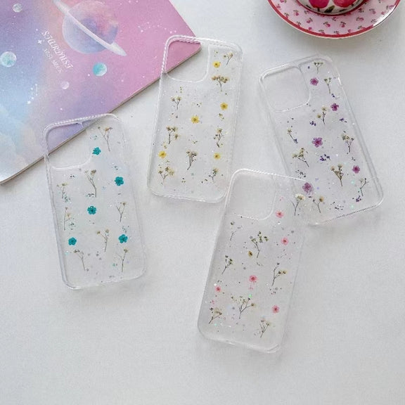 For iPhone 16e Gypsophila Flowers Pattern TPU Protective Phone Case(Yellow)