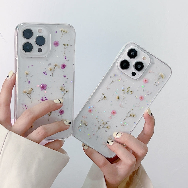 For iPhone 16e Gypsophila Flowers Pattern TPU Protective Phone Case(Pink)