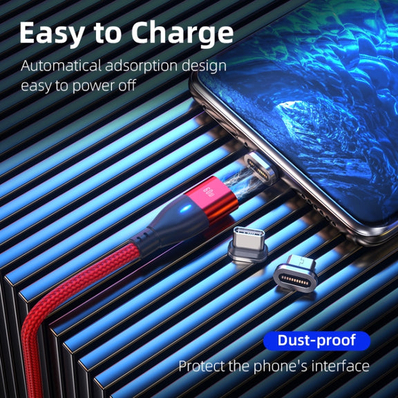 ENKAY 6-in-1 PD60W USB-A / Type-C to Type-C / 8 Pin / Micro USB Magnetic Fast Charging Cable, Cable Length:1m(Red)