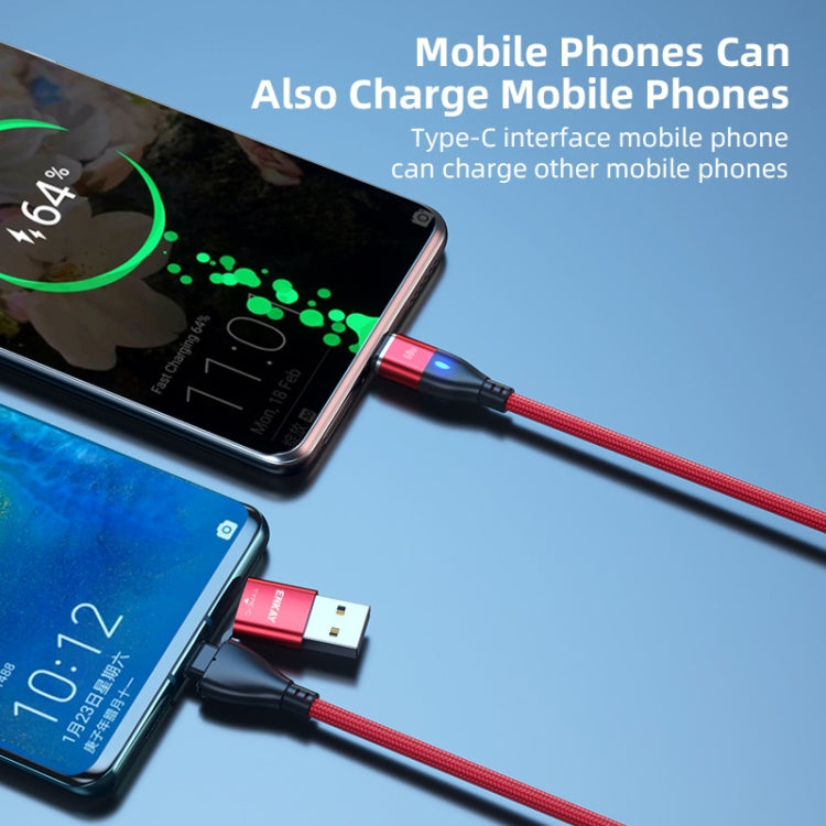 ENKAY 6-in-1 PD60W USB-A / Type-C to Type-C / 8 Pin / Micro USB Magnetic Fast Charging Cable, Cable Length:1m(Red)