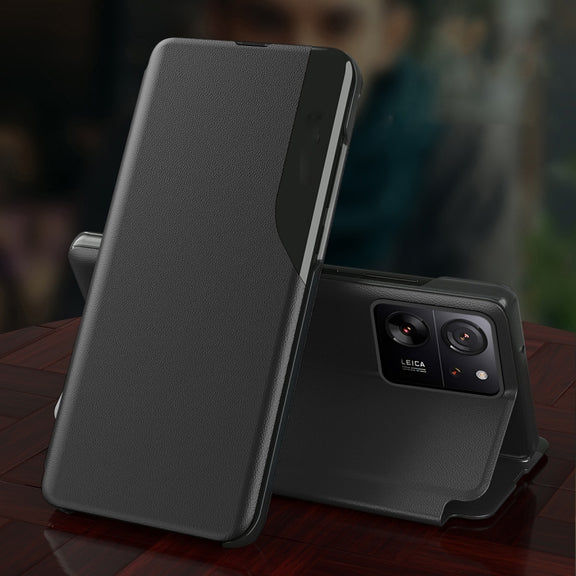 For Xiaomi Redmi 13C Attraction Flip Holder Leather Phone Case(Black)