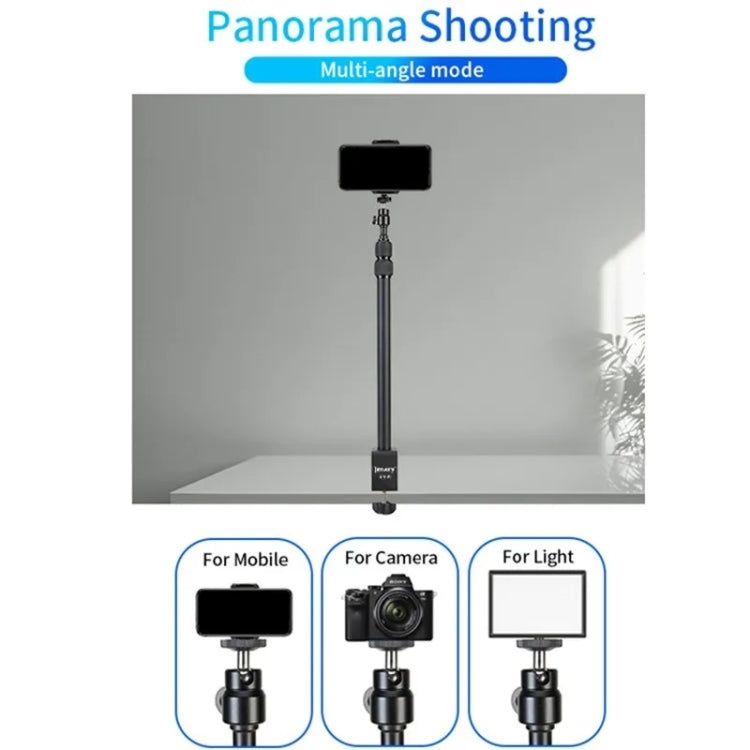 JMARY MT-49 For LED Video Light Clip Stand Adjustable Clamp Desk Mount Light Stand